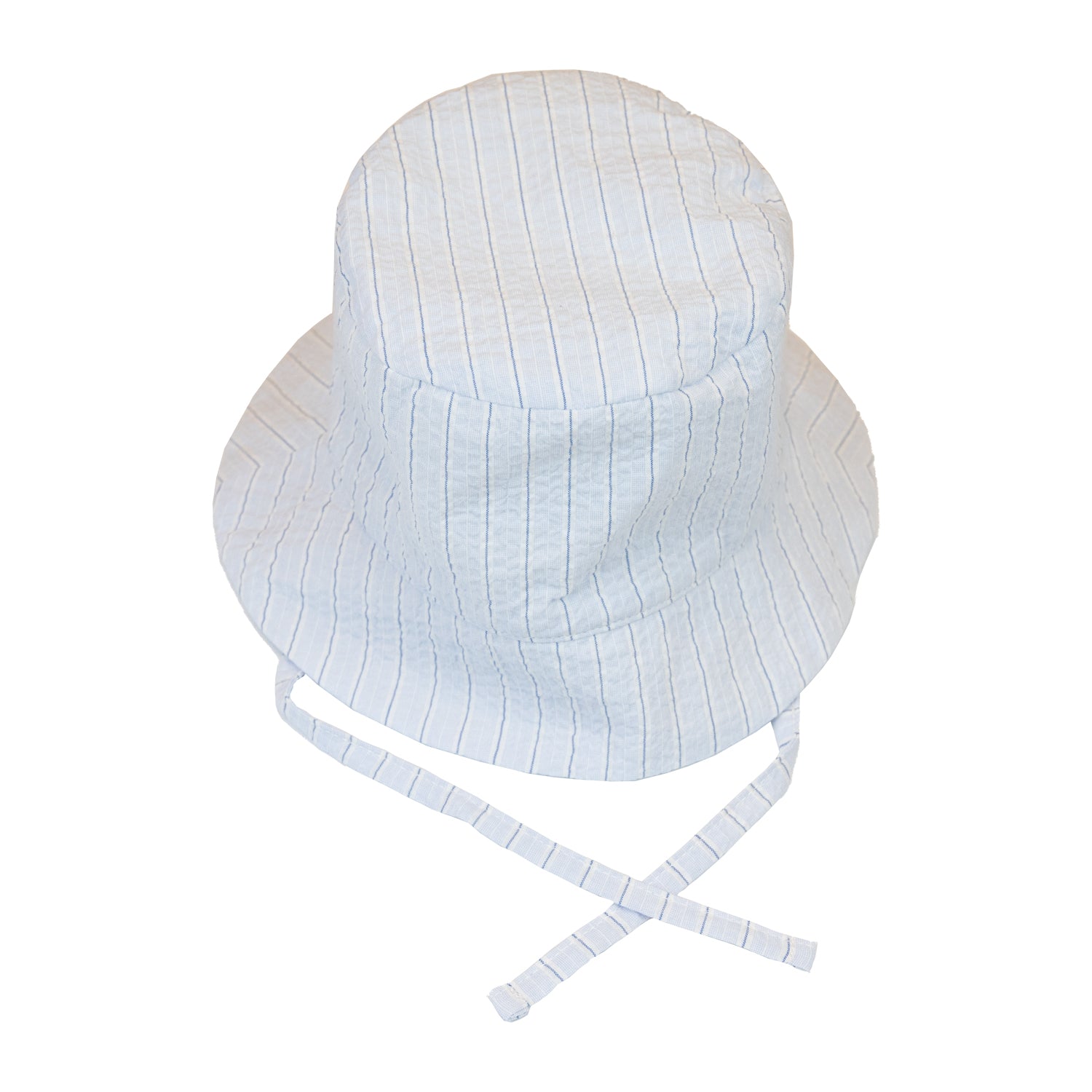 Baby Blue Stripe Seersucker Hat