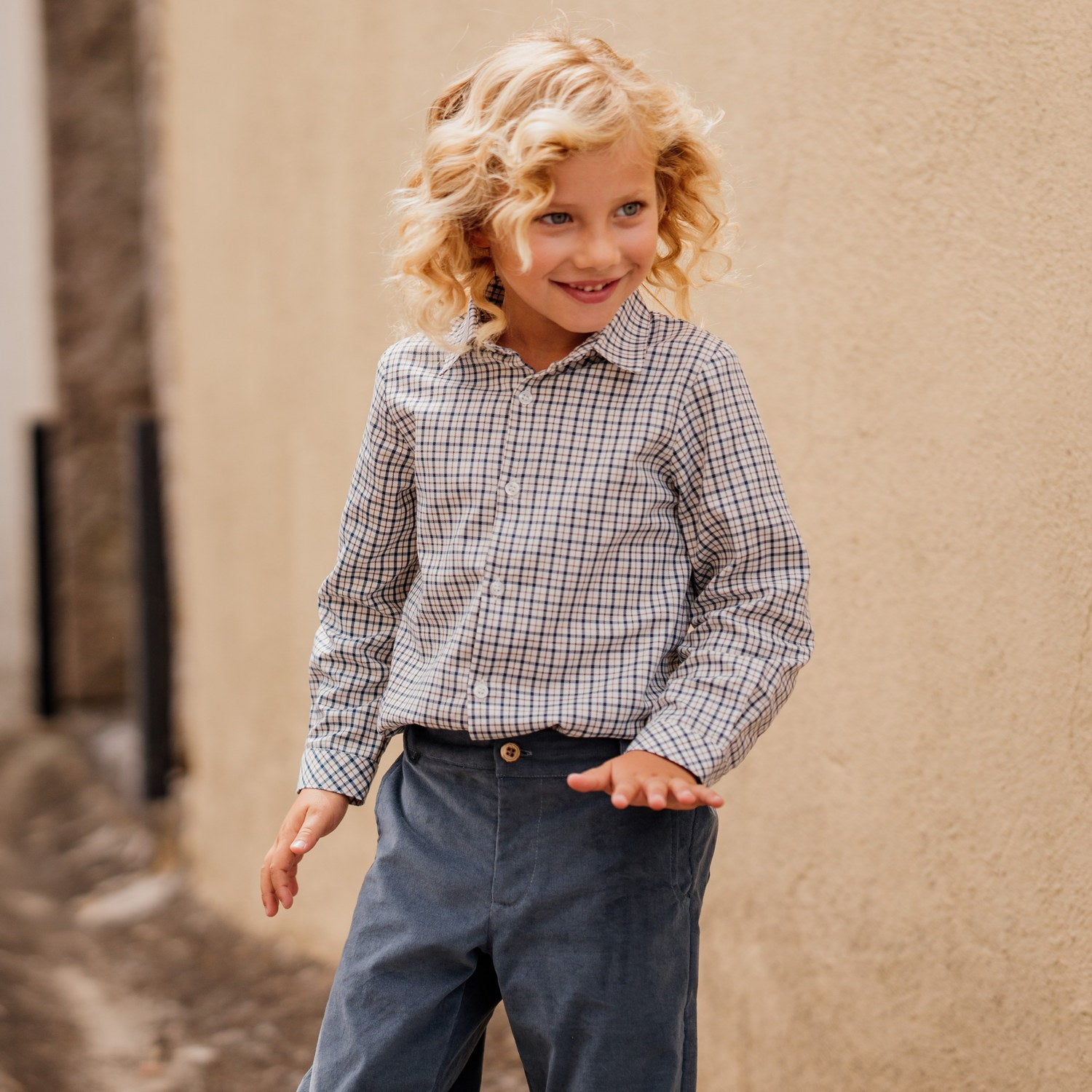 Boy Oceanic Blue Cord Trousers