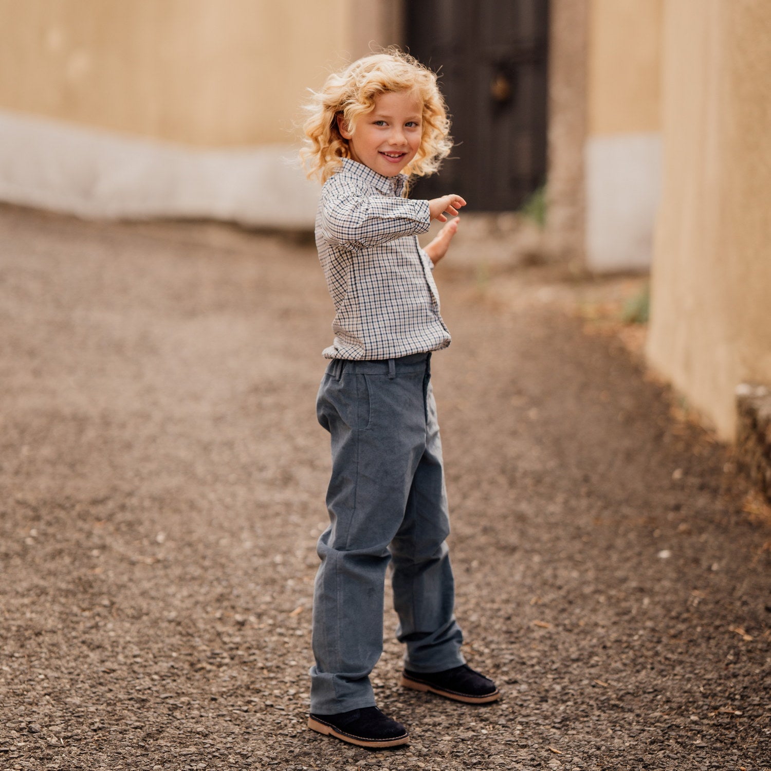 Boy Oceanic Blue Cord Trousers