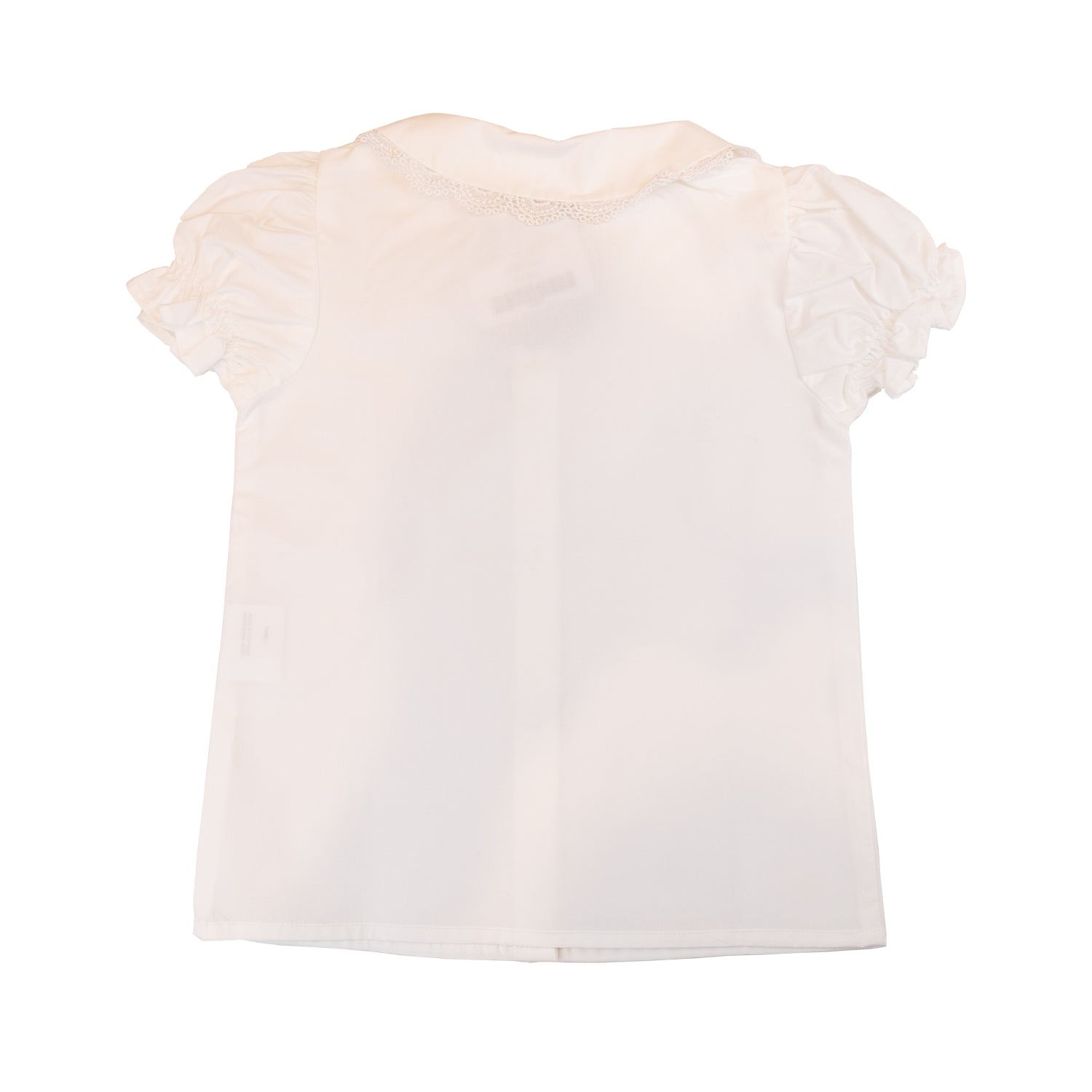 Girl White Short Sleeve Lace Collar Blouse
