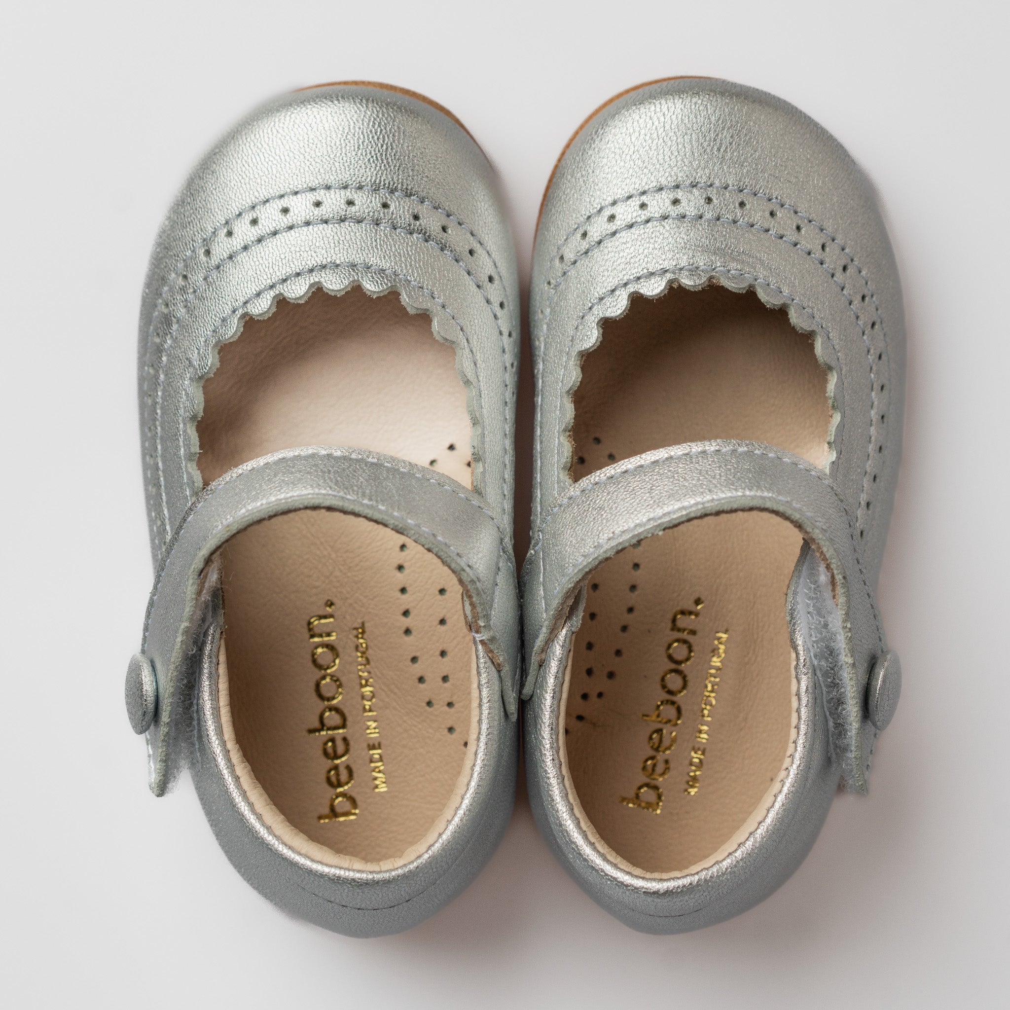 Girl Silver Leather Mary Jane Shoes