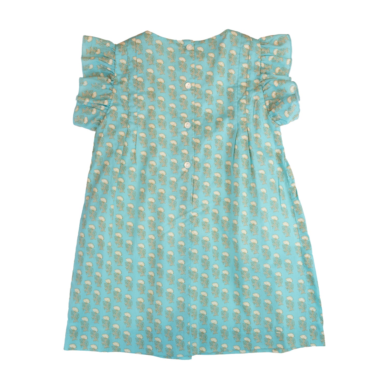 Girl Turquoise Flowers Dress with Lace