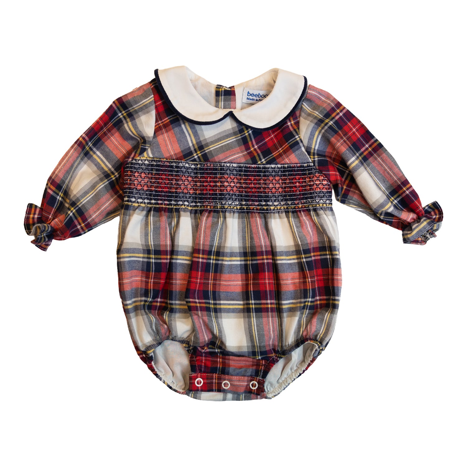 Baby Winterberry Tartan Hand Smocked Romper