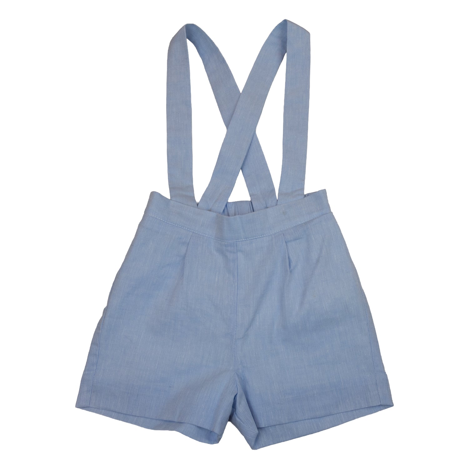 Baby Blue Dream Linen Shorts with Braces