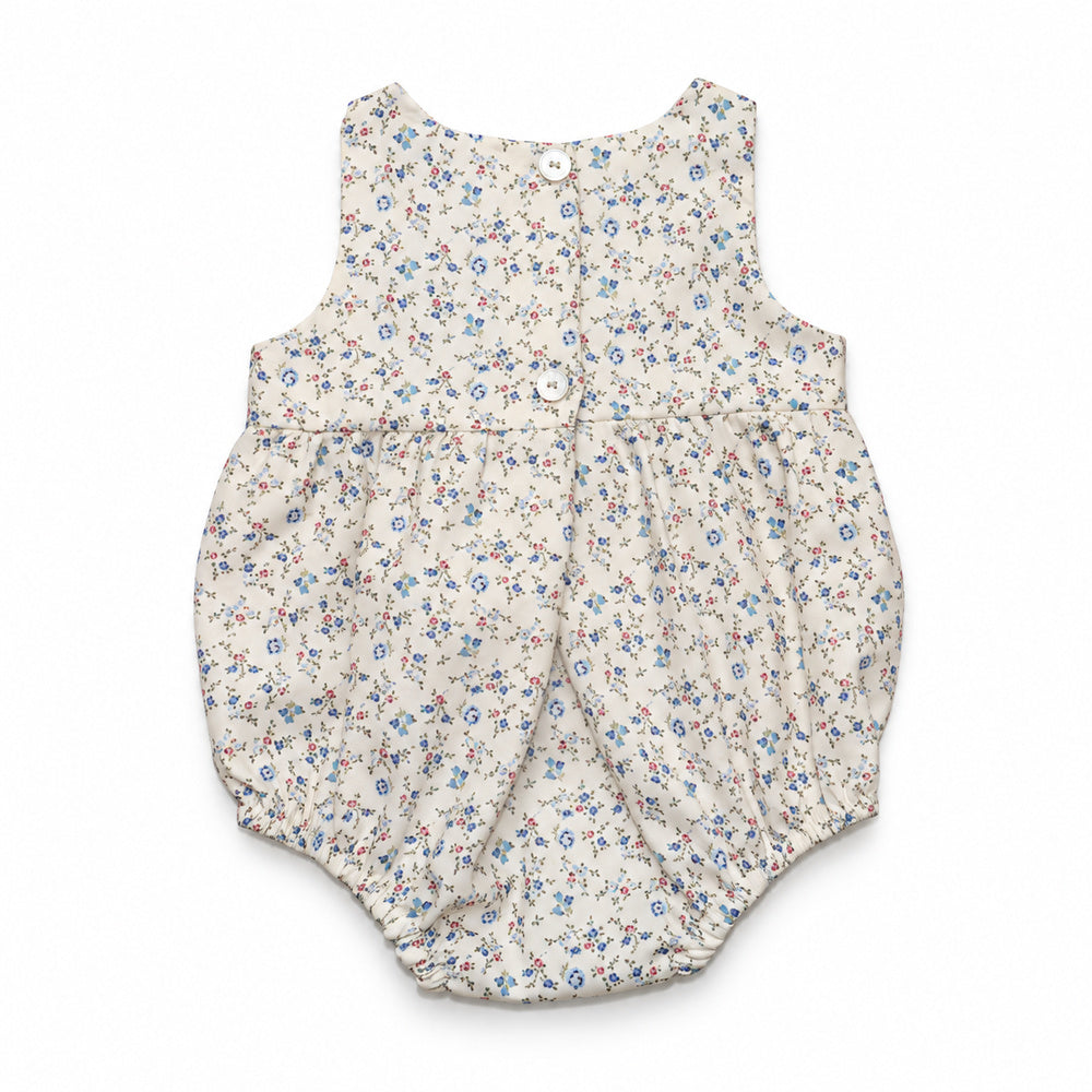 Baby Blue Floral Pinafore Romper