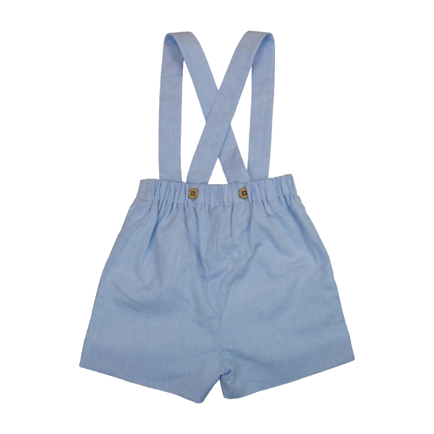 Baby Blue Dream Linen Shorts with Braces