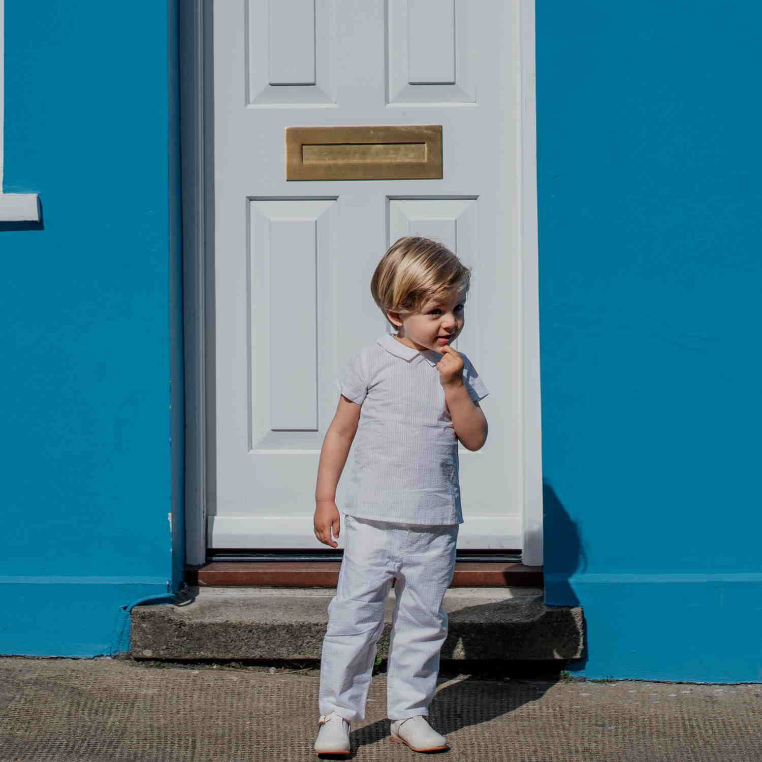 Baby Cream Stripe Seersucker Shirt