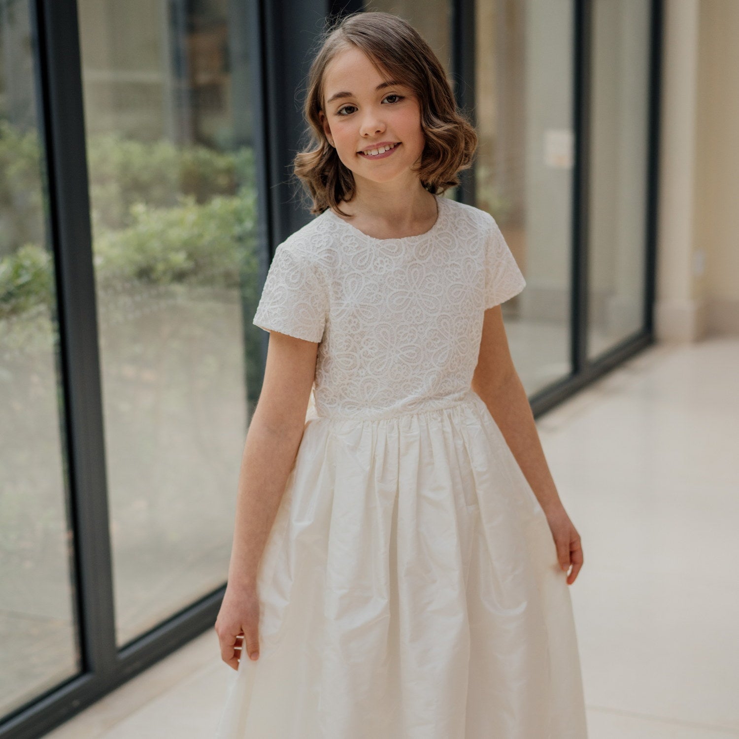 Flower Girl Embroidery & Silk Dress