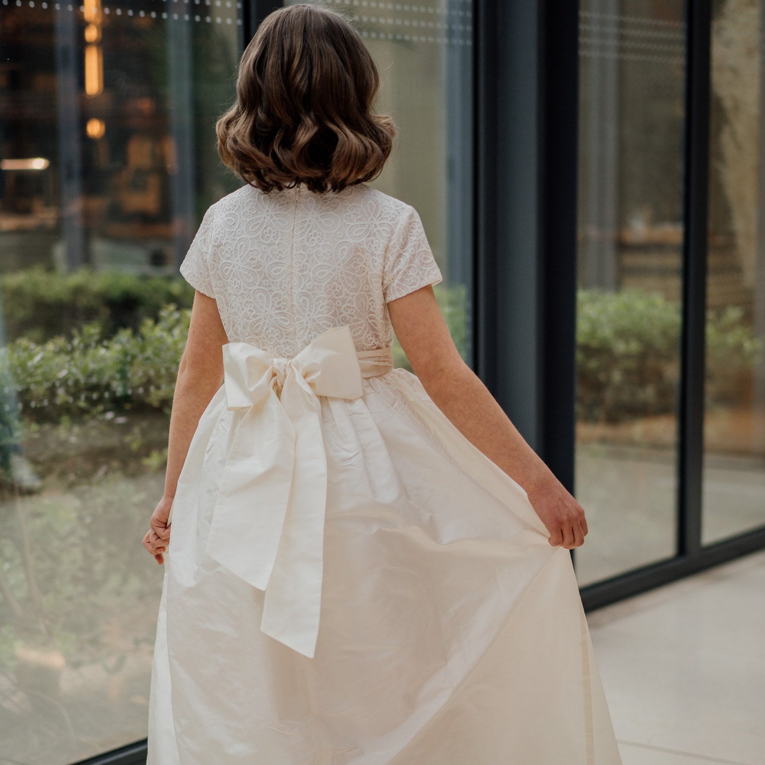 Flower Girl Embroidery & Silk Dress
