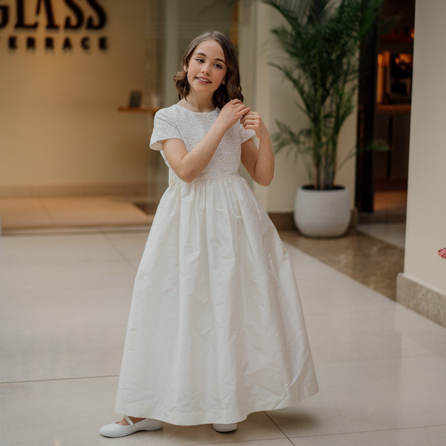 Flower Girl Embroidery & Silk Dress