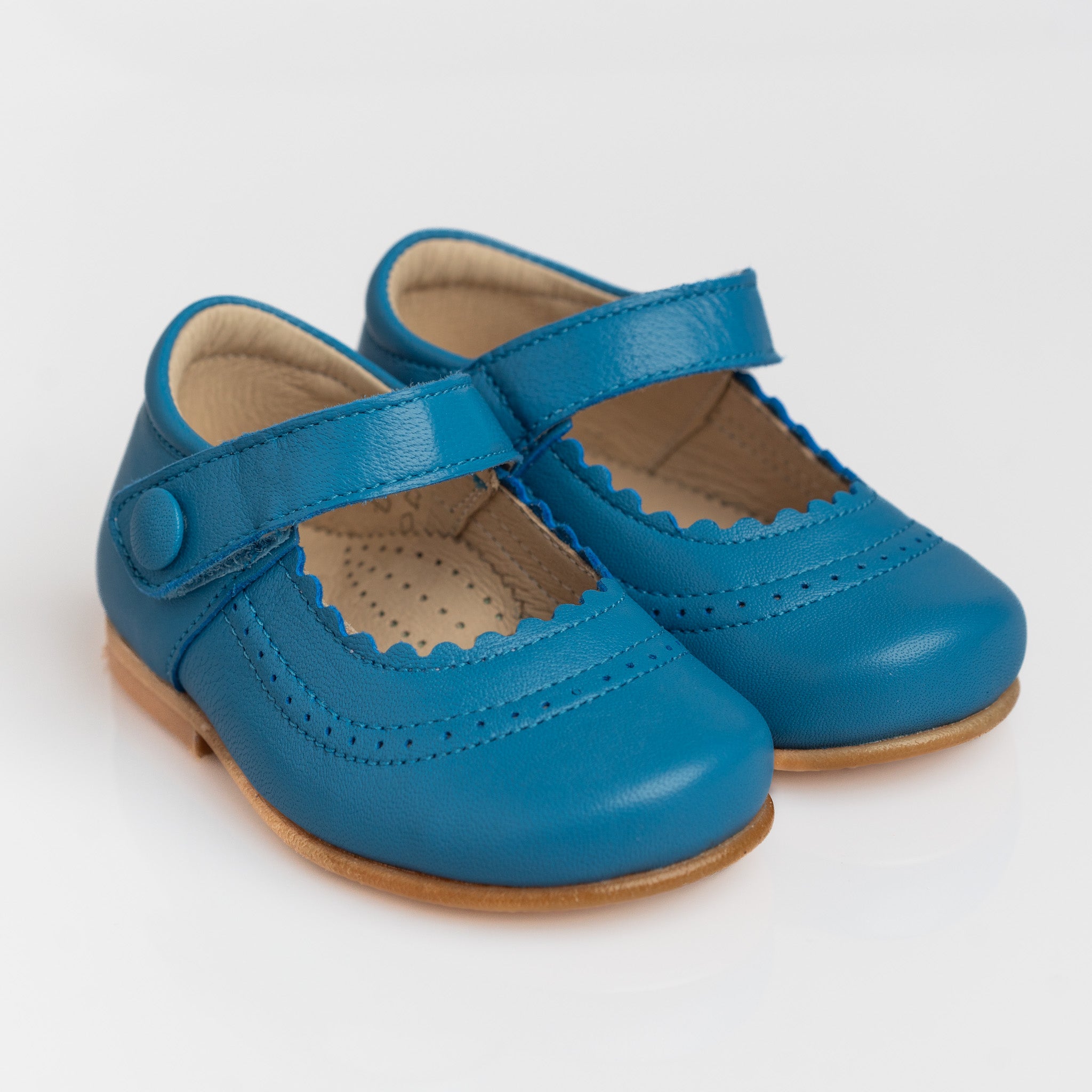 Girl Blue Leather Mary Jane Shoes