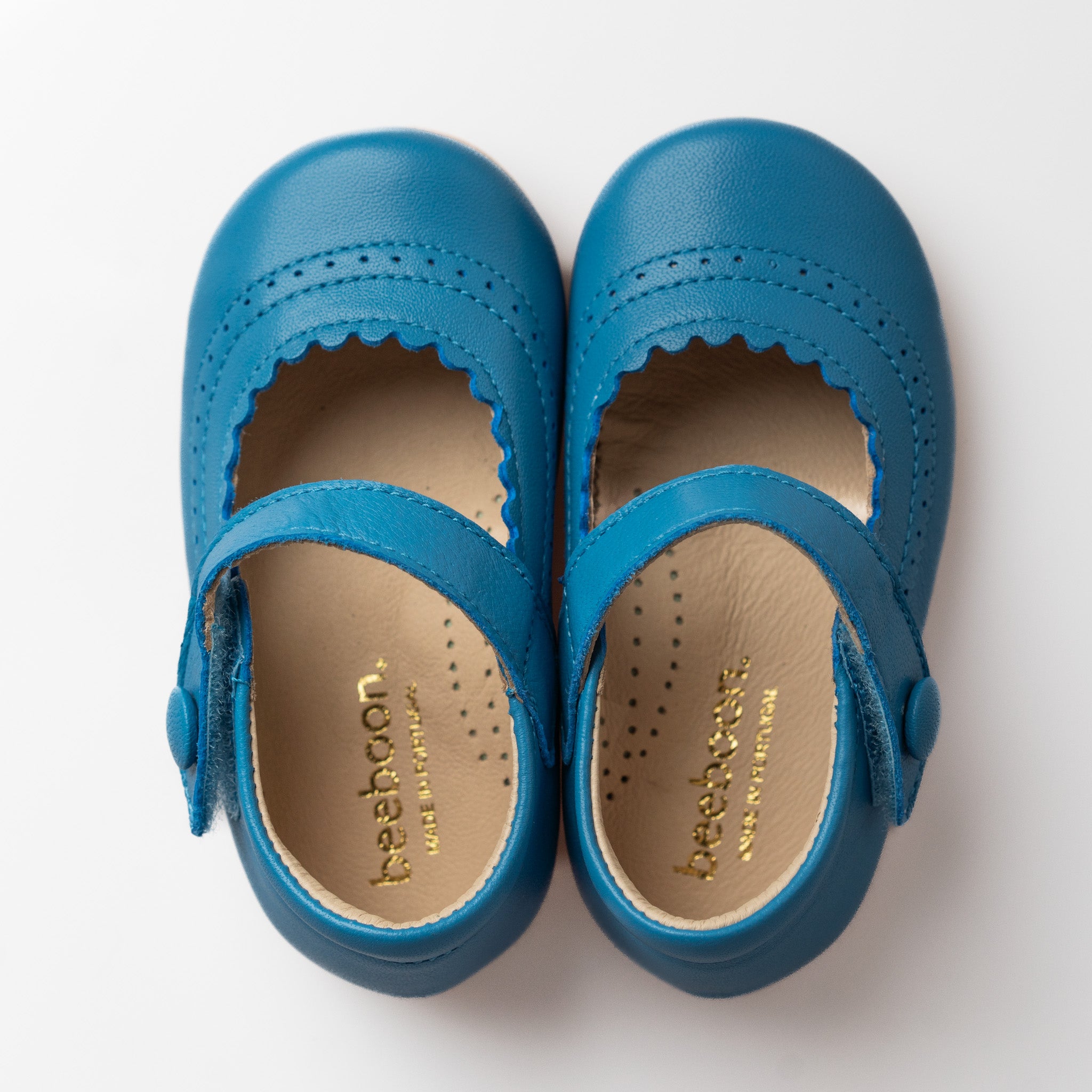 Girl Blue Leather Mary Jane Shoes