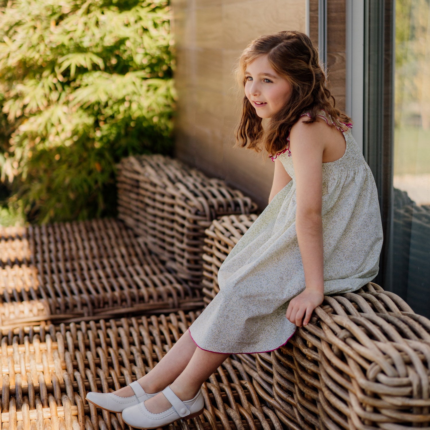 Girl Little Garden Smocked Strap Sundress