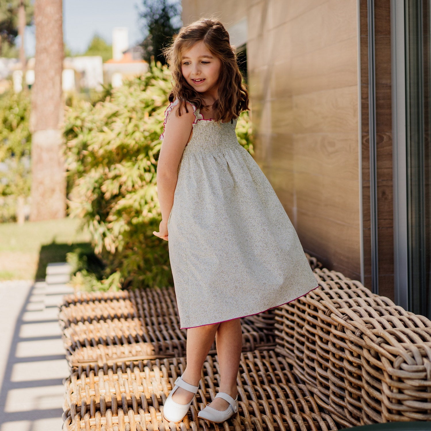 Girl Little Garden Smocked Strap Sundress