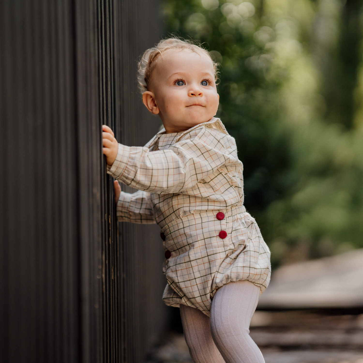 Baby Beige Check Bloomers