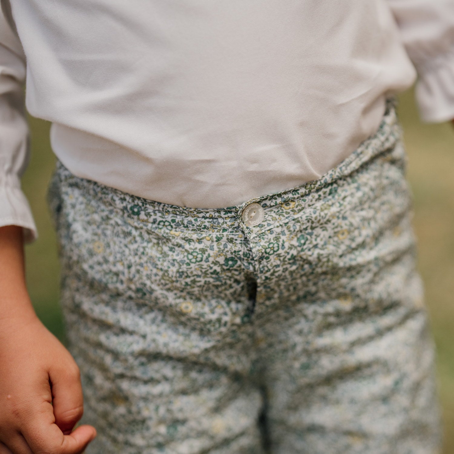 Baby Katie & Millie Green Liberty Trousers
