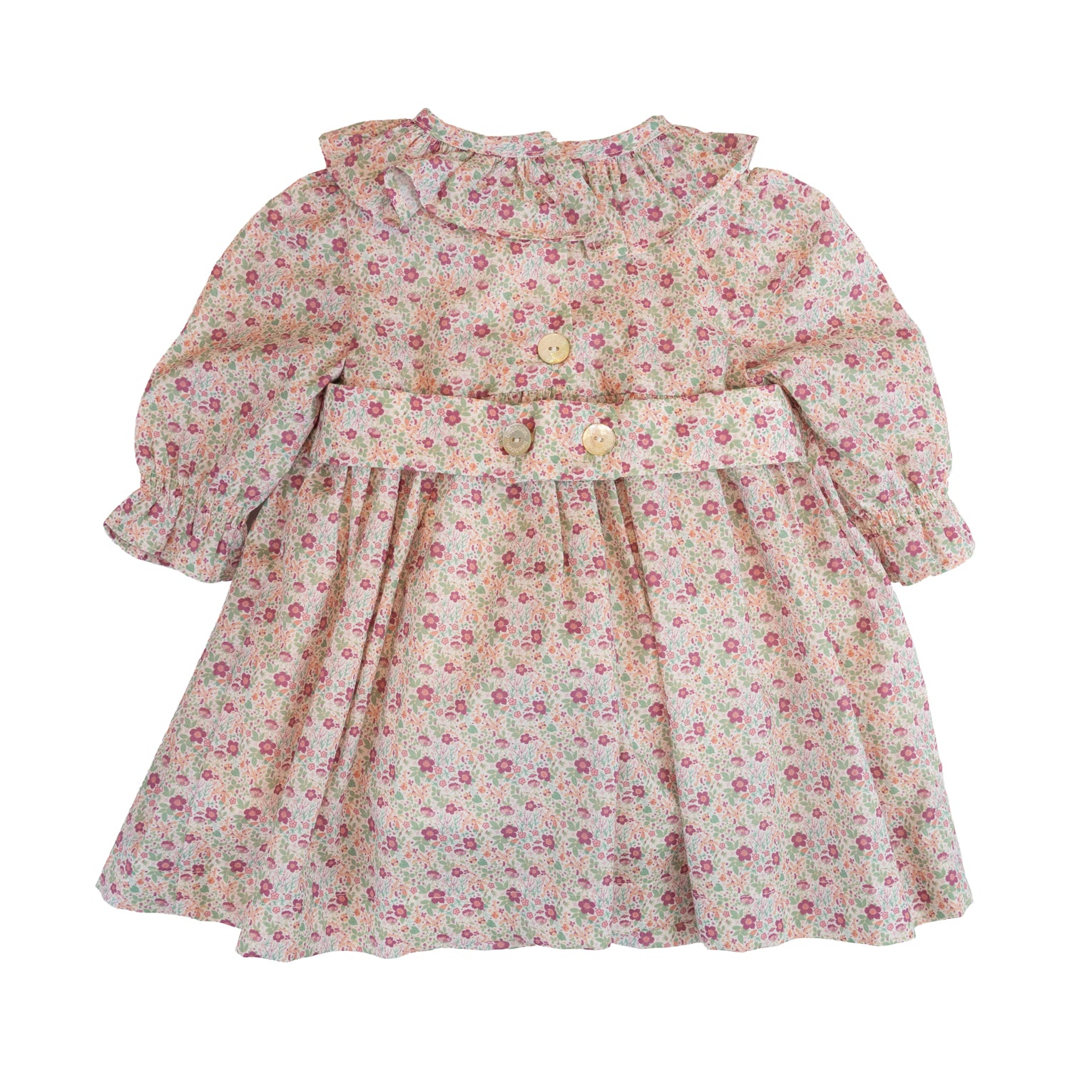 Girl Dusty Pink Floral Hand Smocked Dress