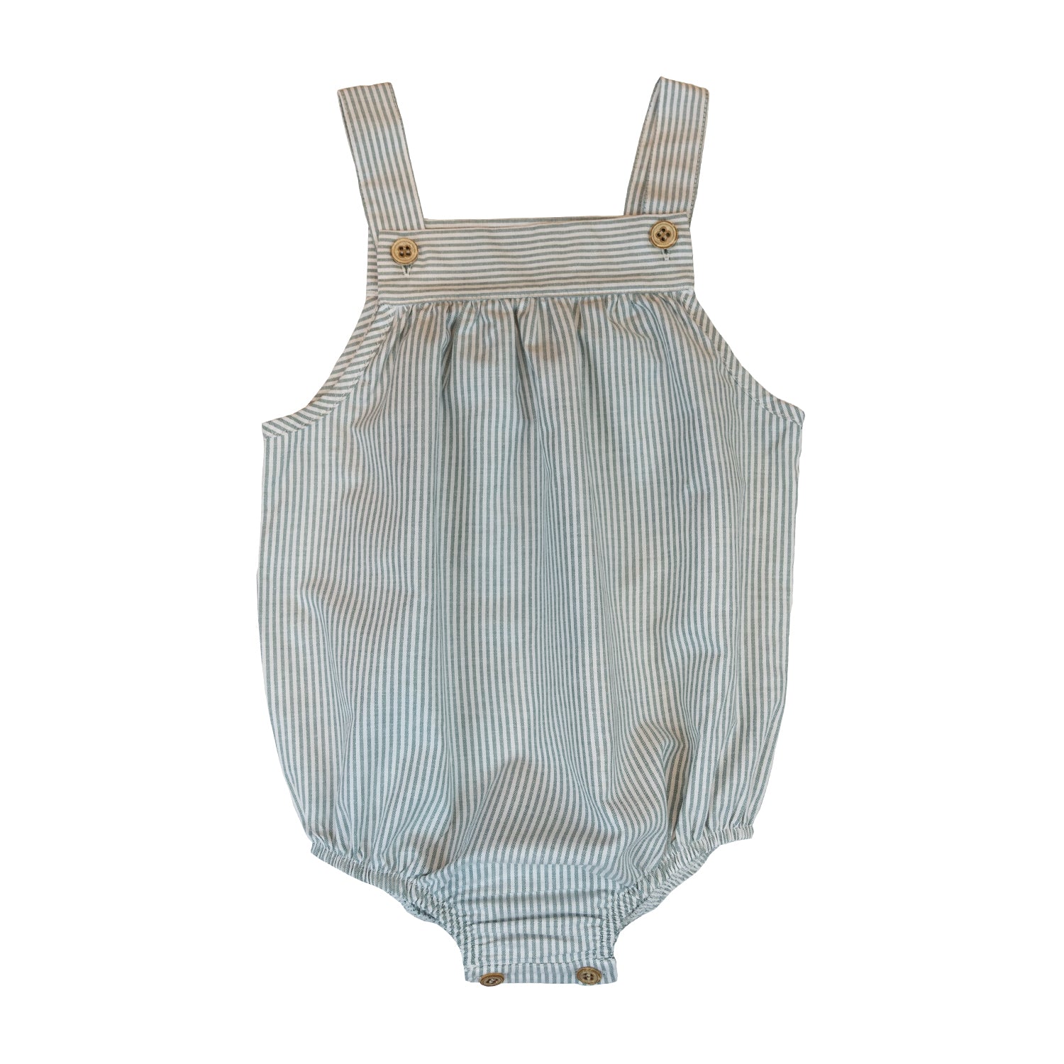 Baby Green Stripe Oxford Romper