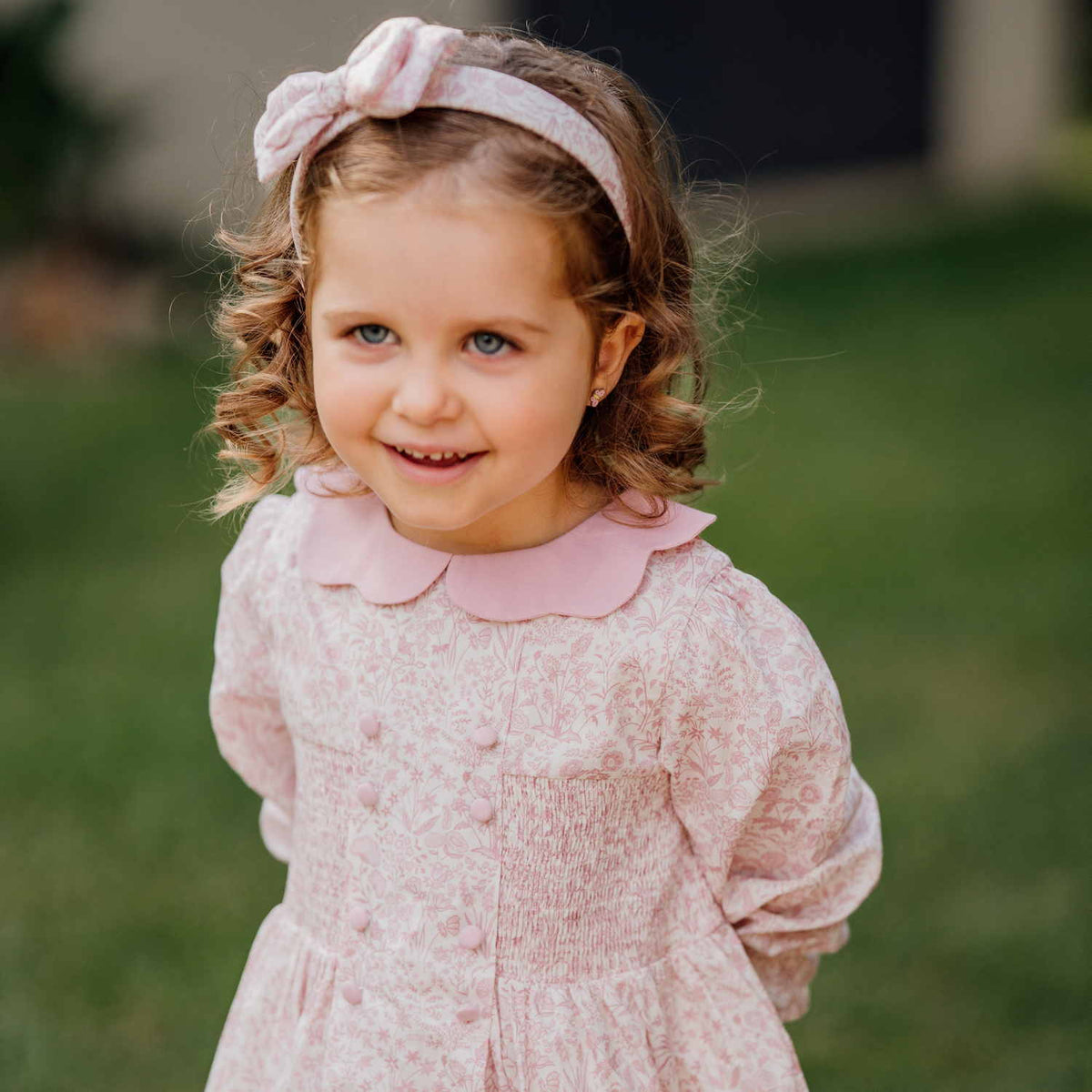 Girl Shepherdley Liberty Hand Smocked Dress
