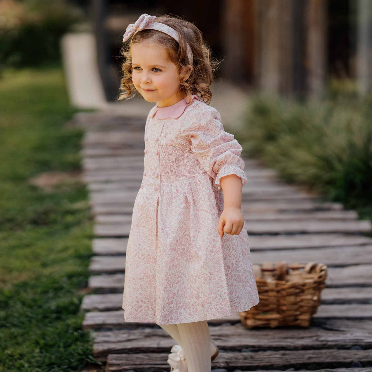 Girl Shepherdley Liberty Hand Smocked Dress