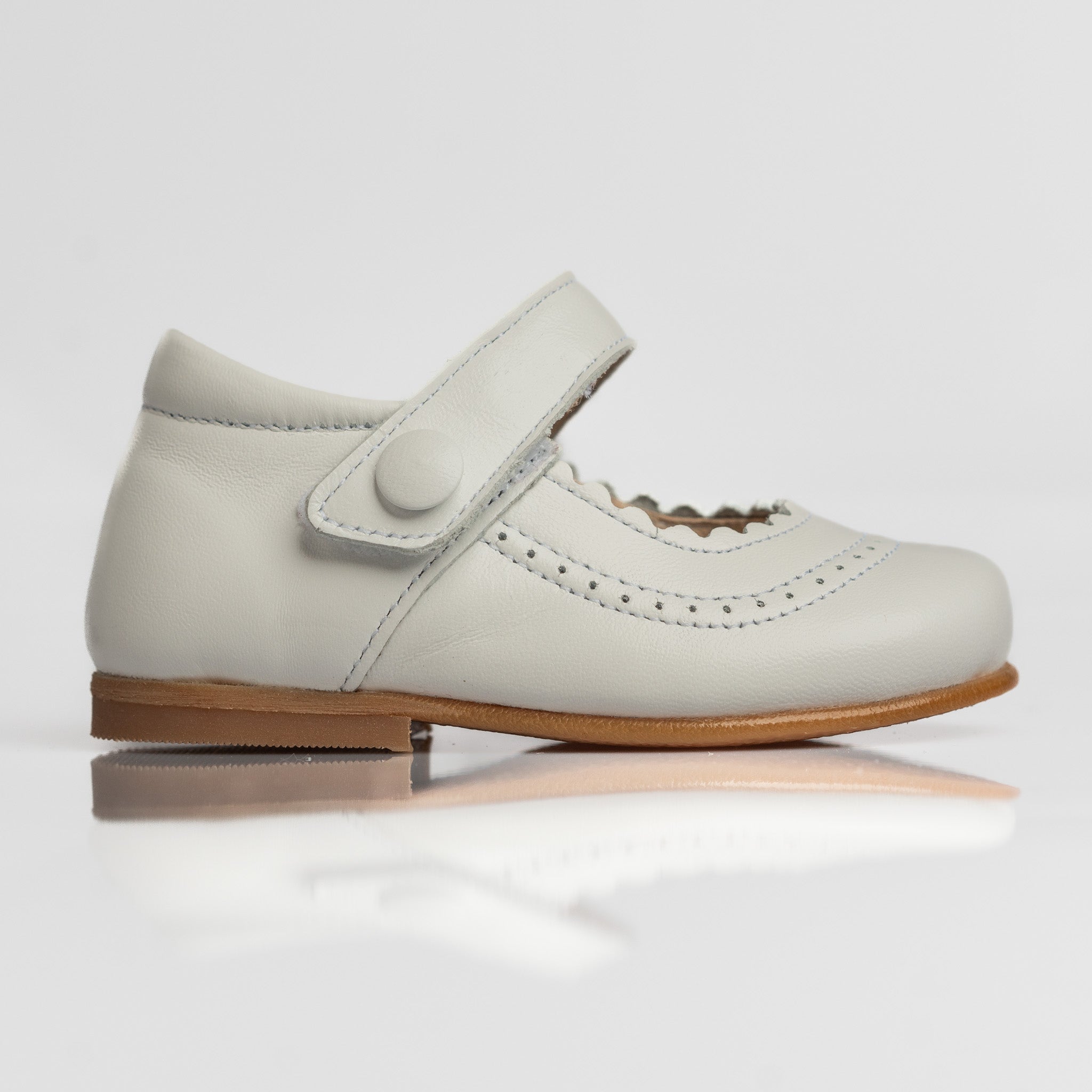 Girl White Leather Mary Jane Shoes