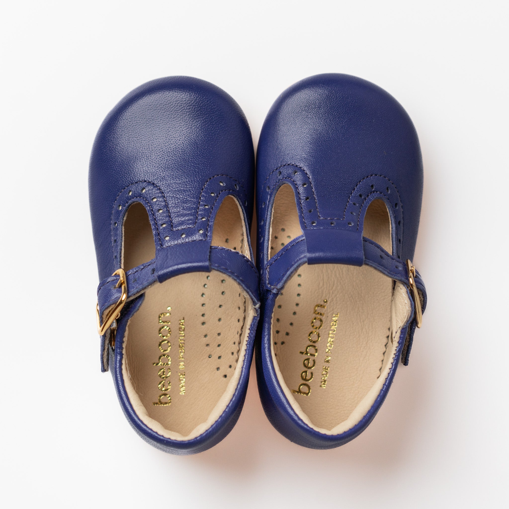 Classic Deep Aubergine Leather T-Bar Shoes