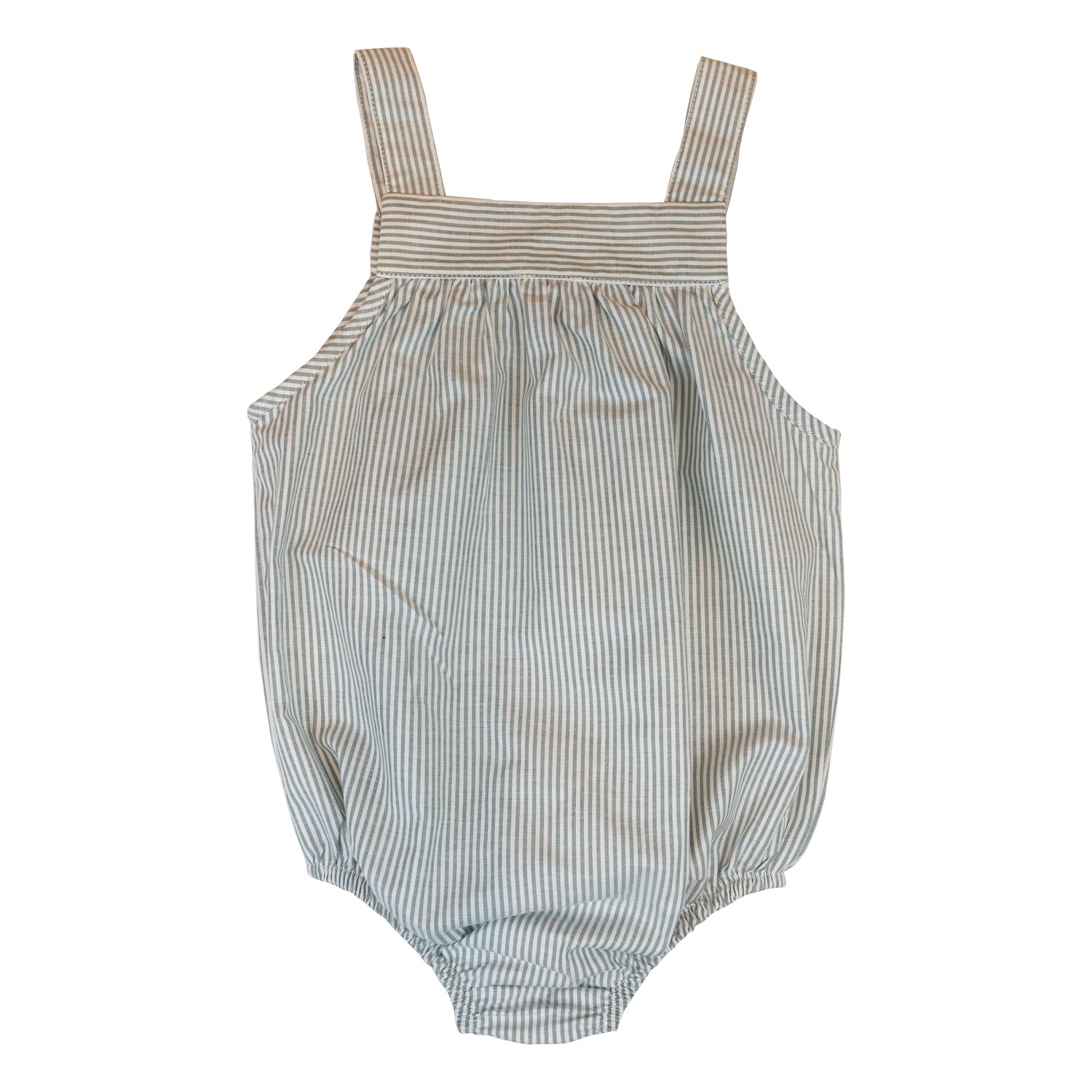 Baby Green Stripe Oxford Romper