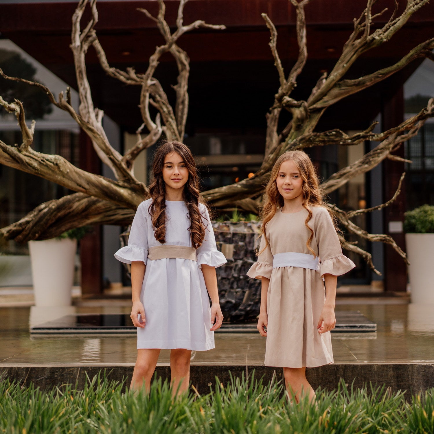 Girl White Linen Dress