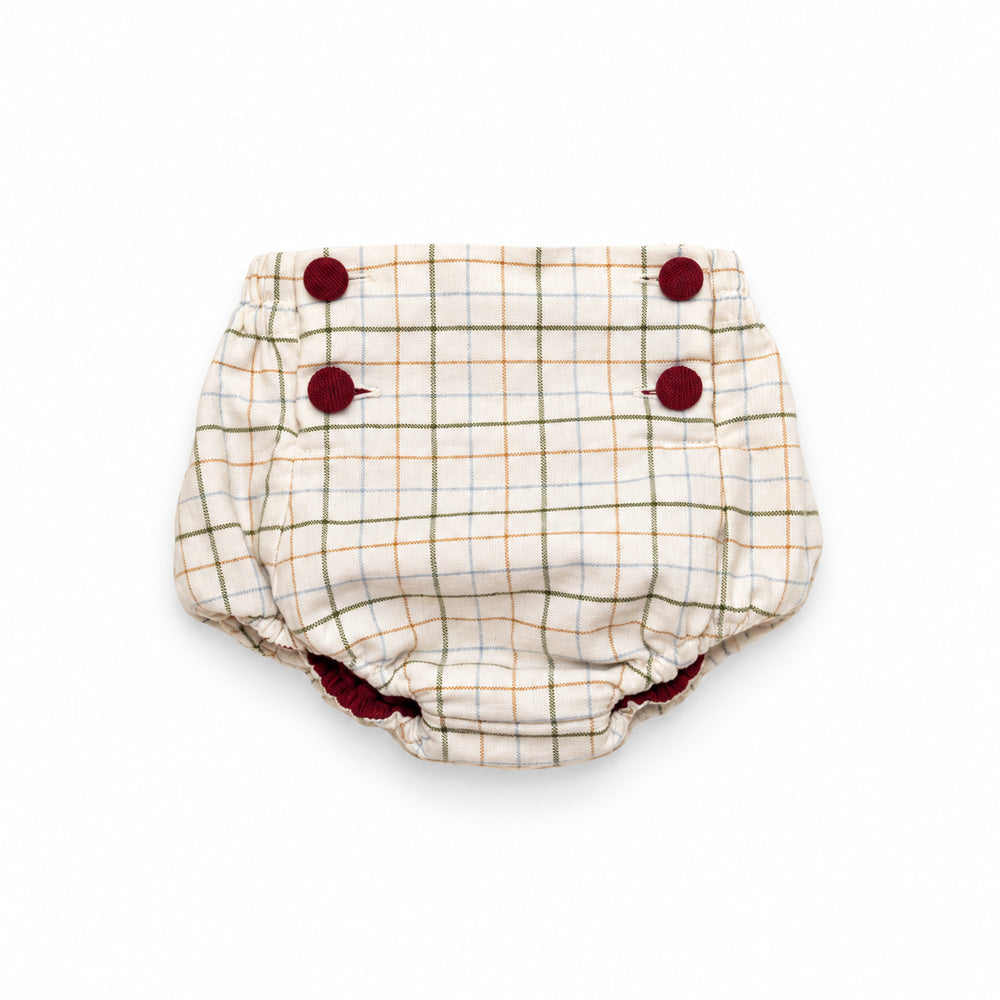 Baby Beige Check Bloomers