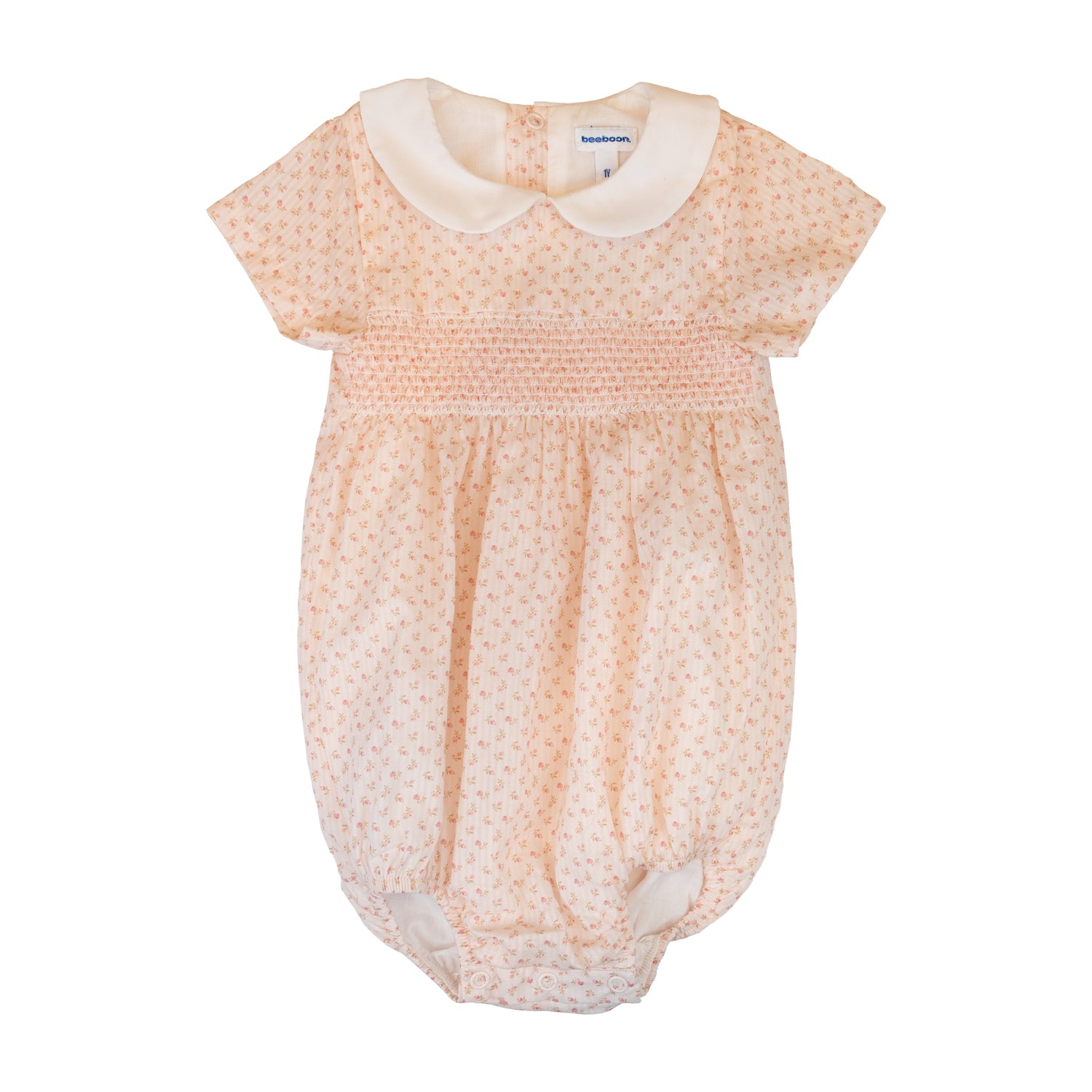 Baby Ditsy Pink Flowers Hand Smocked Romper