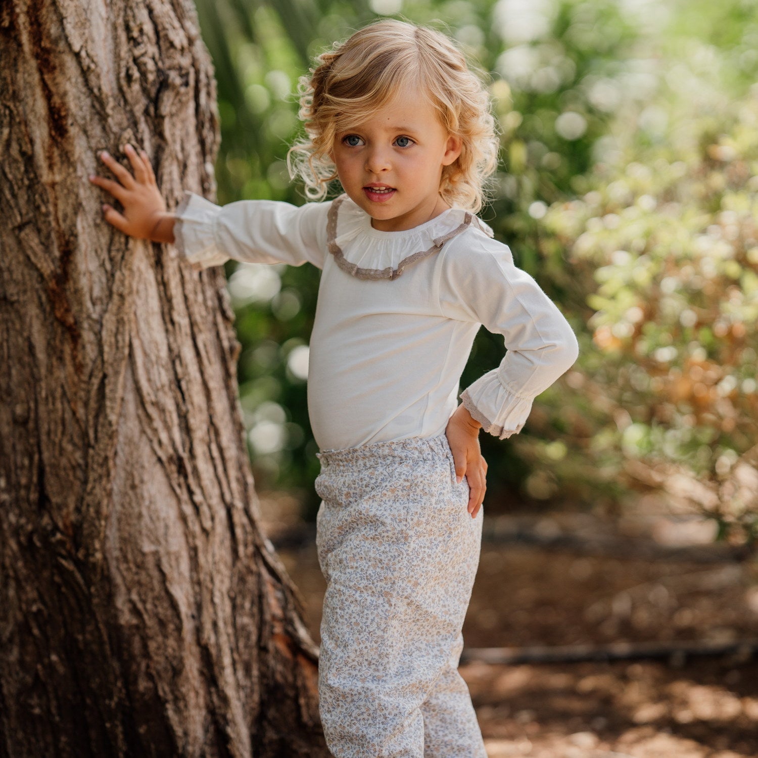 Baby White Cotton Beige Lace Bodysuit