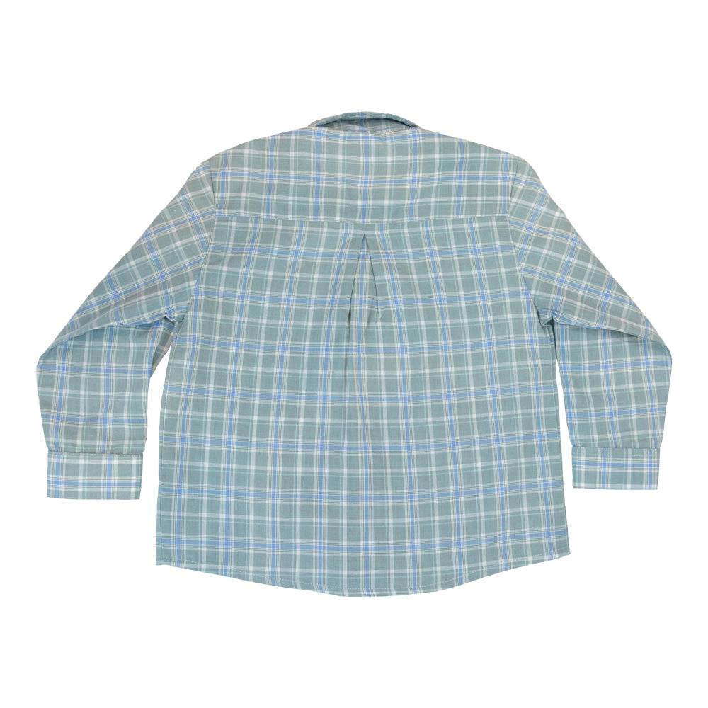 Boy Green & Blue Check Classic Shirt