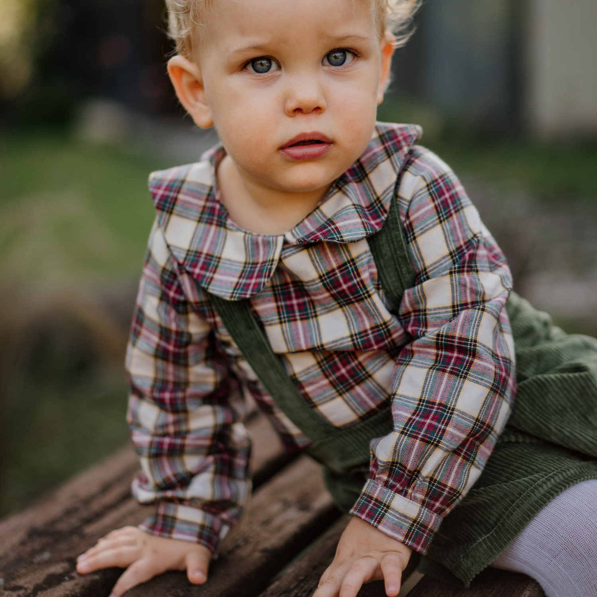 Baby Burgundy & Cream Tartan Shirt