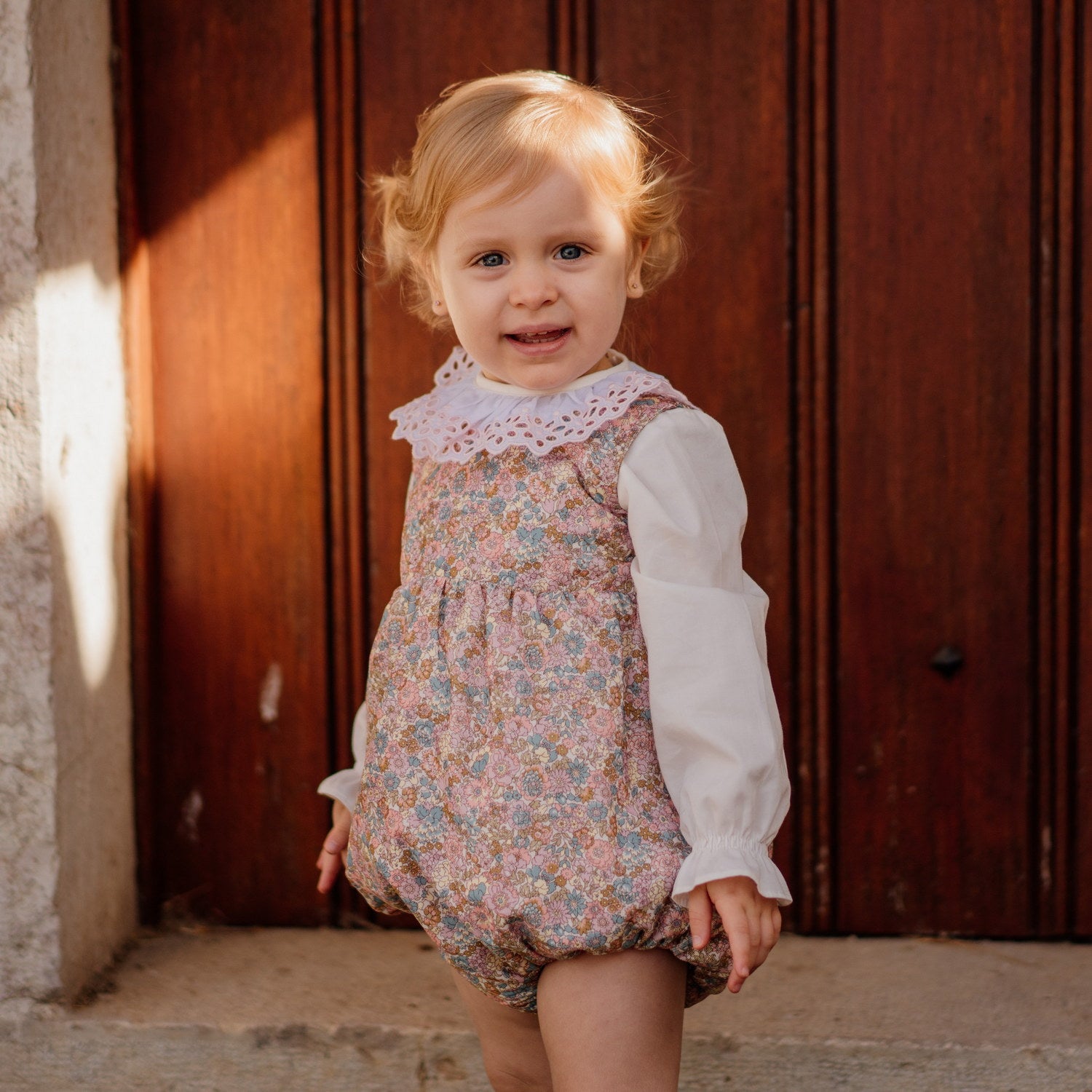 Girl White Blouse with Pink Embroidery