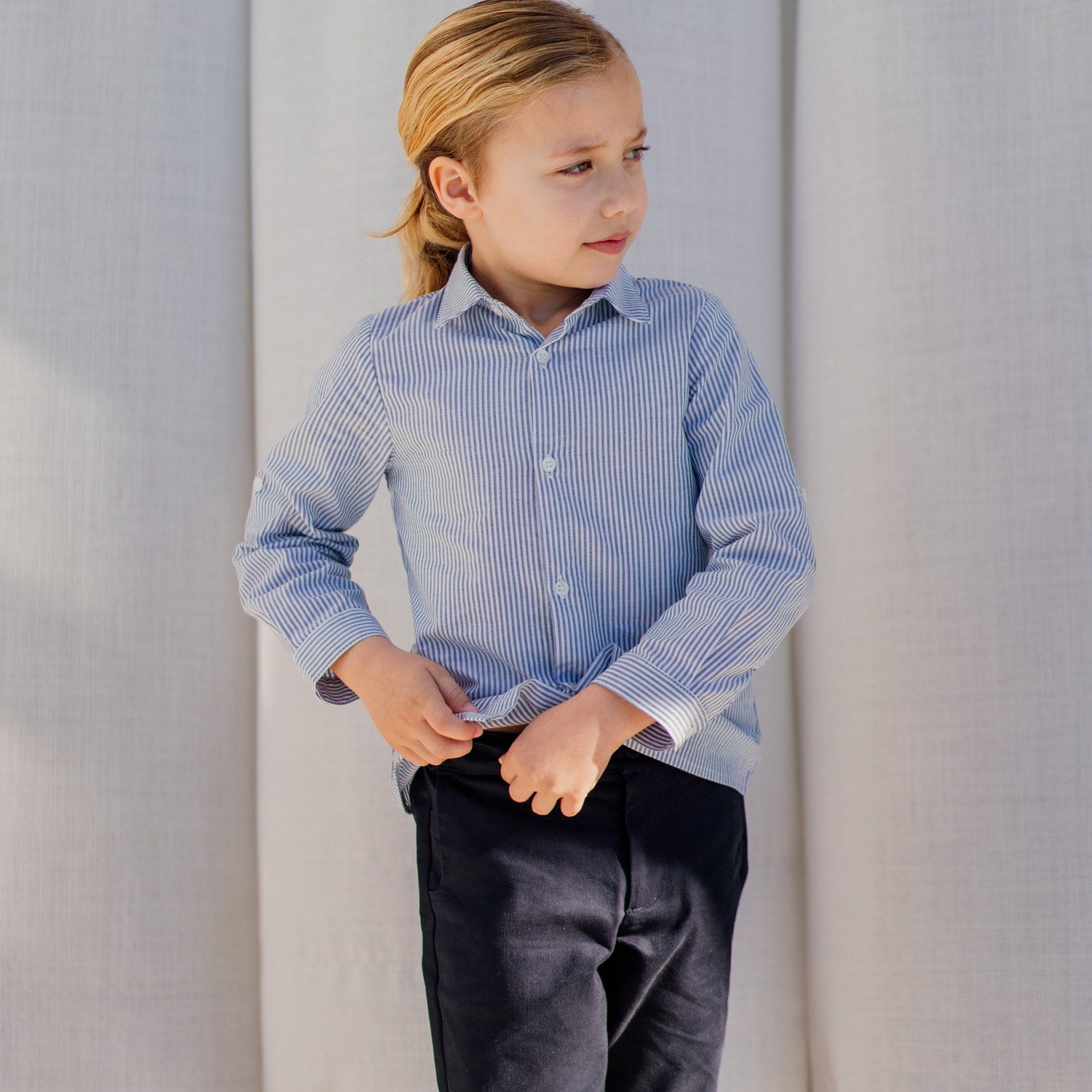 Boy Navy Chino Trousers