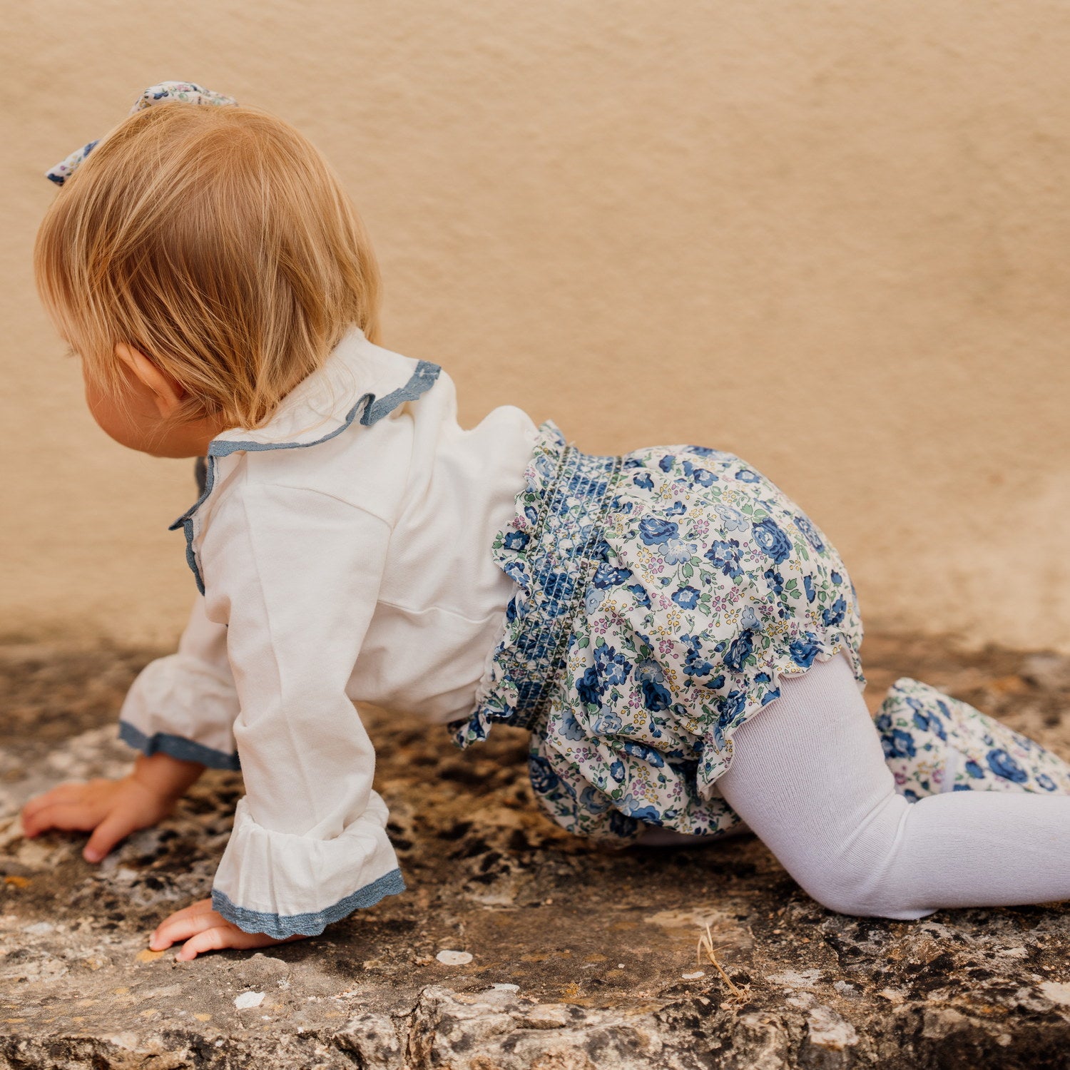 Baby Felicite Blue Liberty Hand Smocked Bloomers