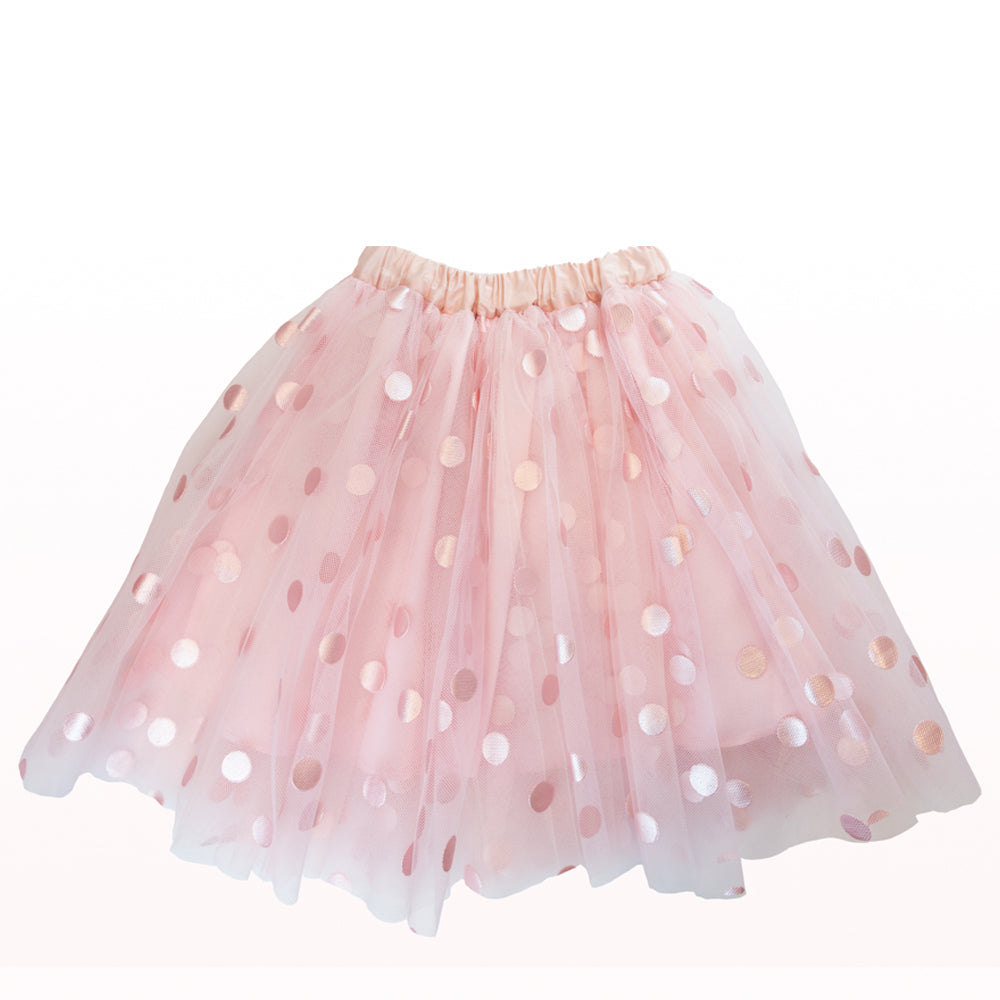 Girl Pink Dot Tulle Skirt
