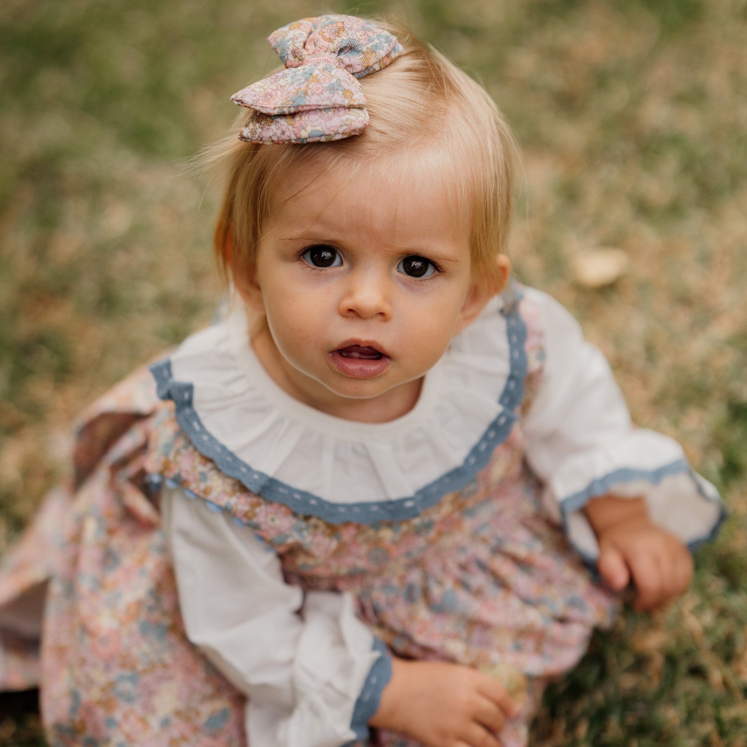 Baby White Cotton Blue Lace Bodysuit