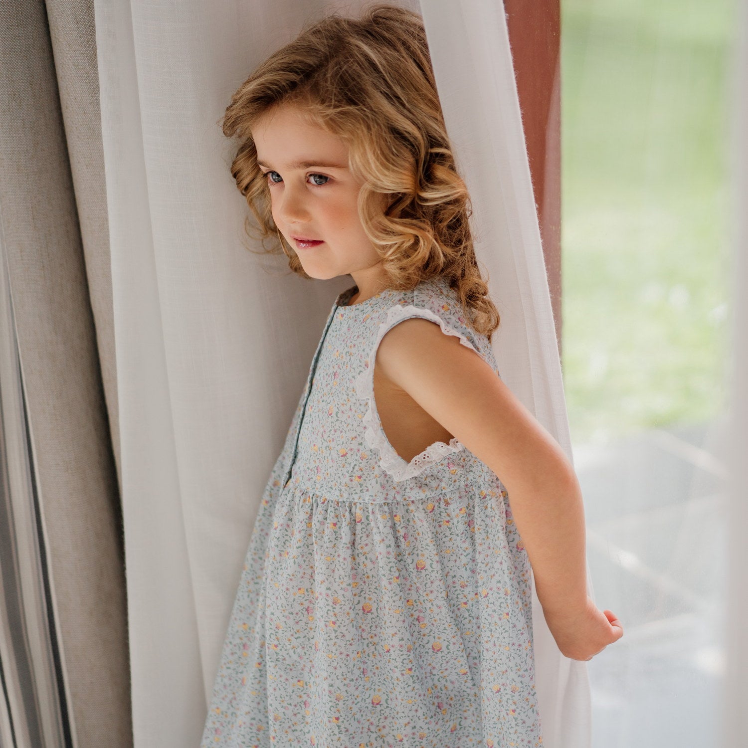 Girl Ditsy Blue Floral Nightdress