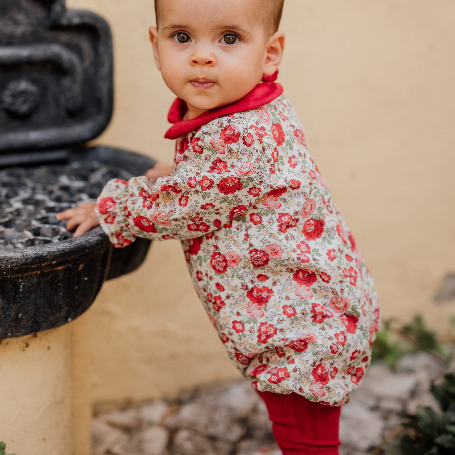 Baby Felicite Red Liberty Romper