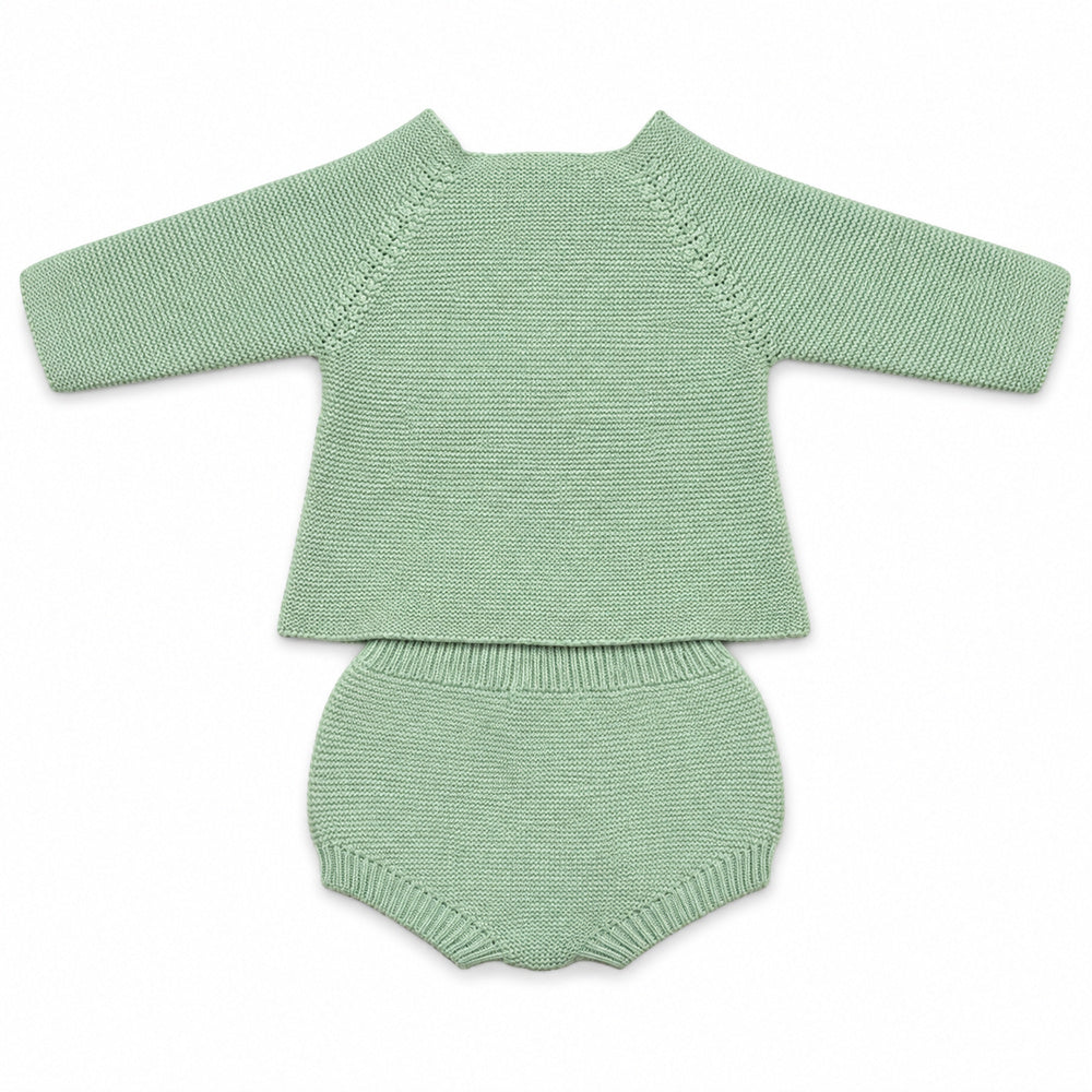 Condor Openwork Set Long Sleeved Flared Sweater + Bloomers Wasabi