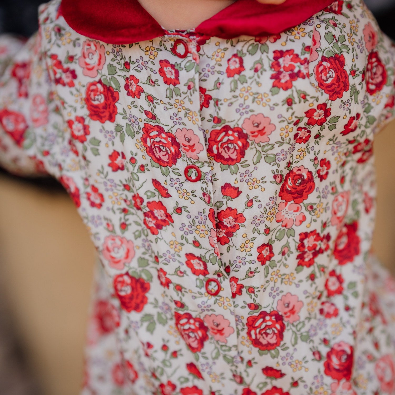 Baby Felicite Red Liberty Romper
