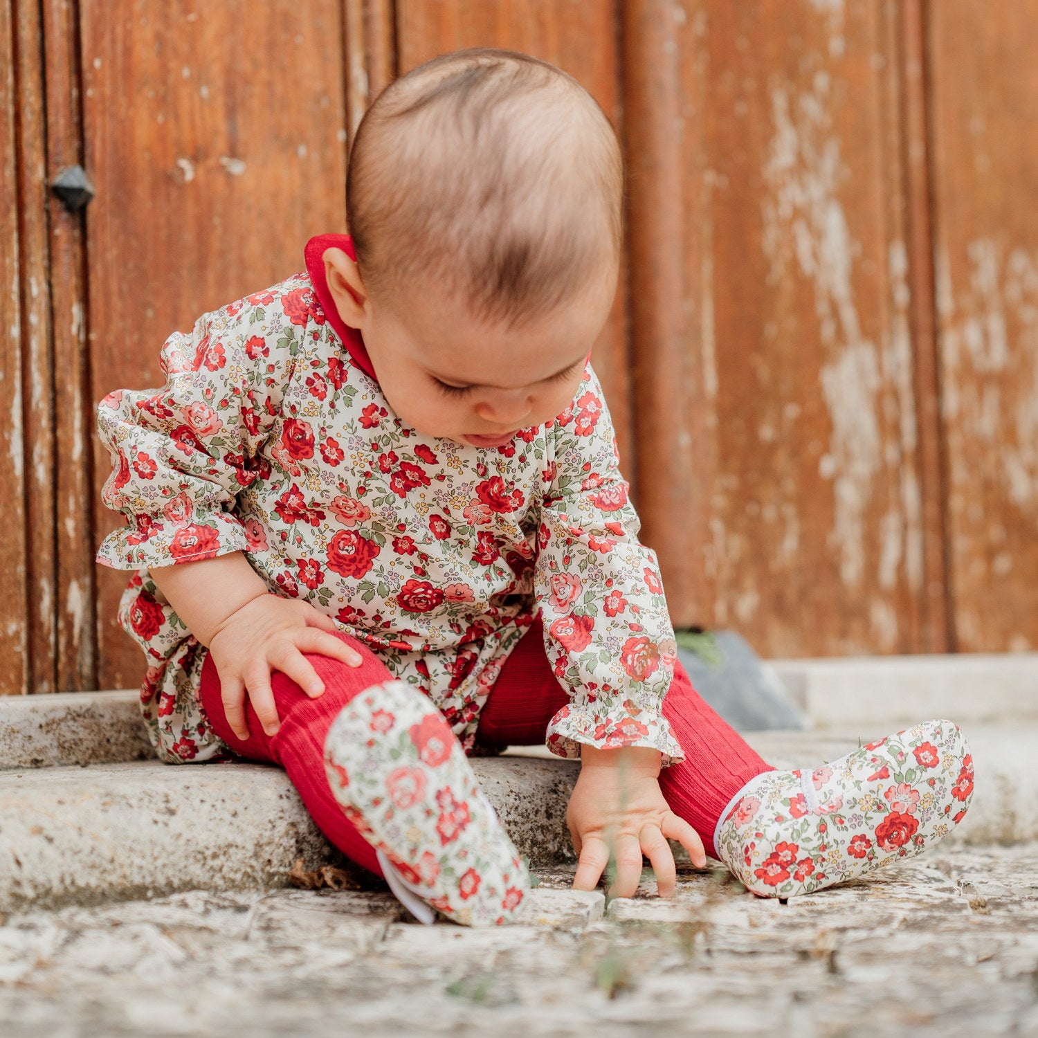 Baby Felicite Red Liberty Romper