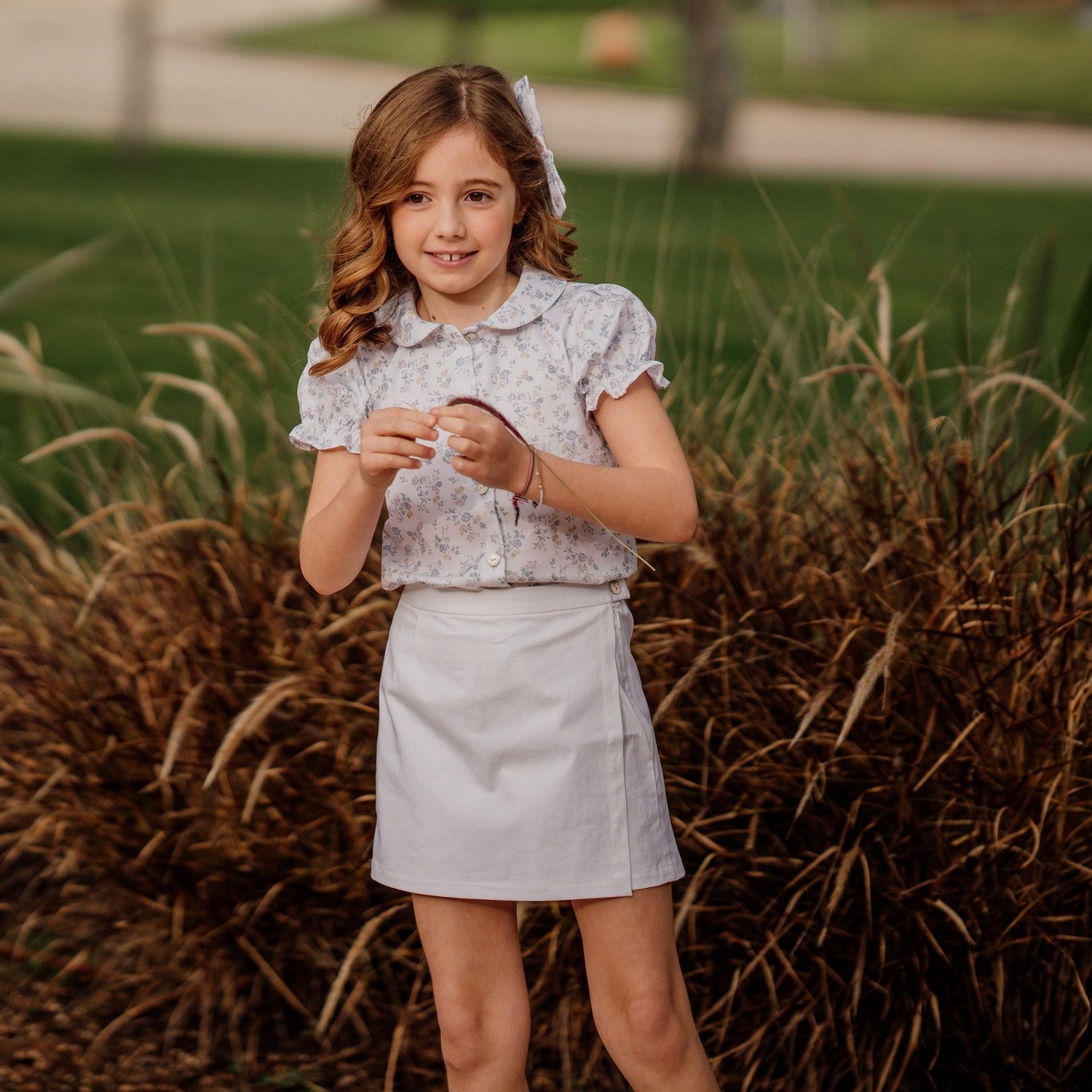 Girl White Skort