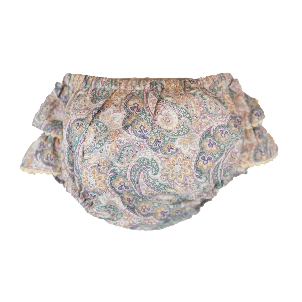 Baby Girl Lilac Paisley Frilly Bloomers