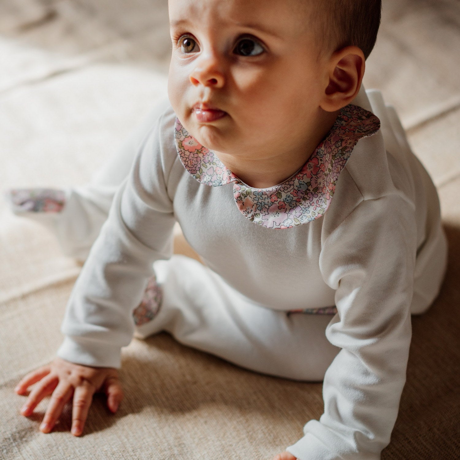 Baby White Set with Michelle Liberty fabric details