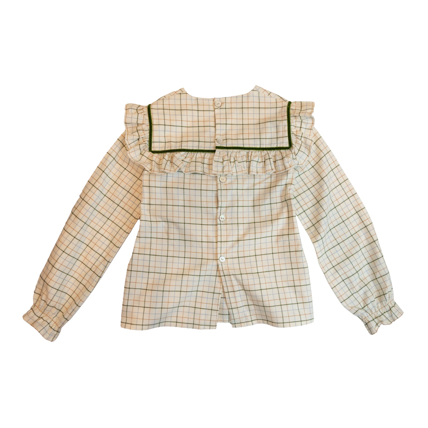 Girl Green Check Blouse