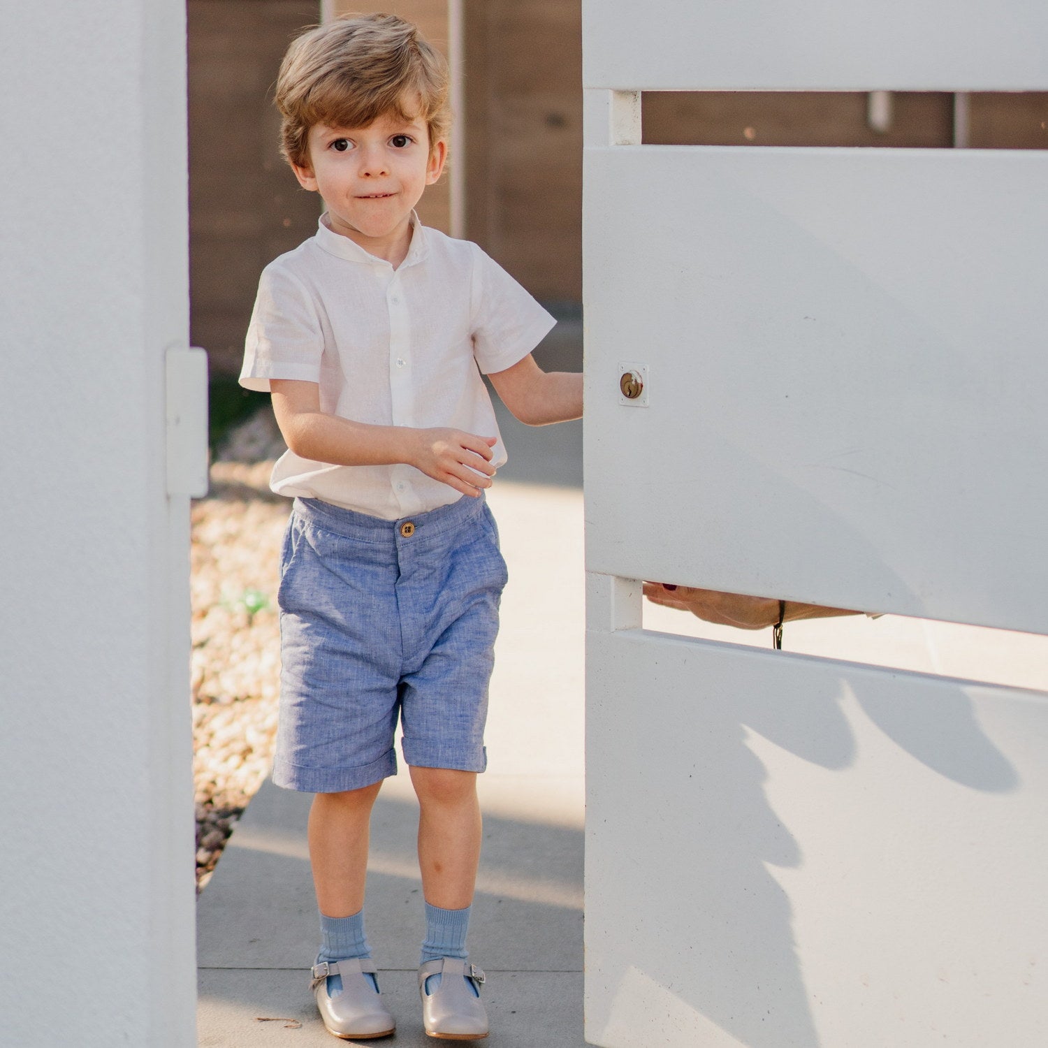 Boy Deep Sea Linen Shorts