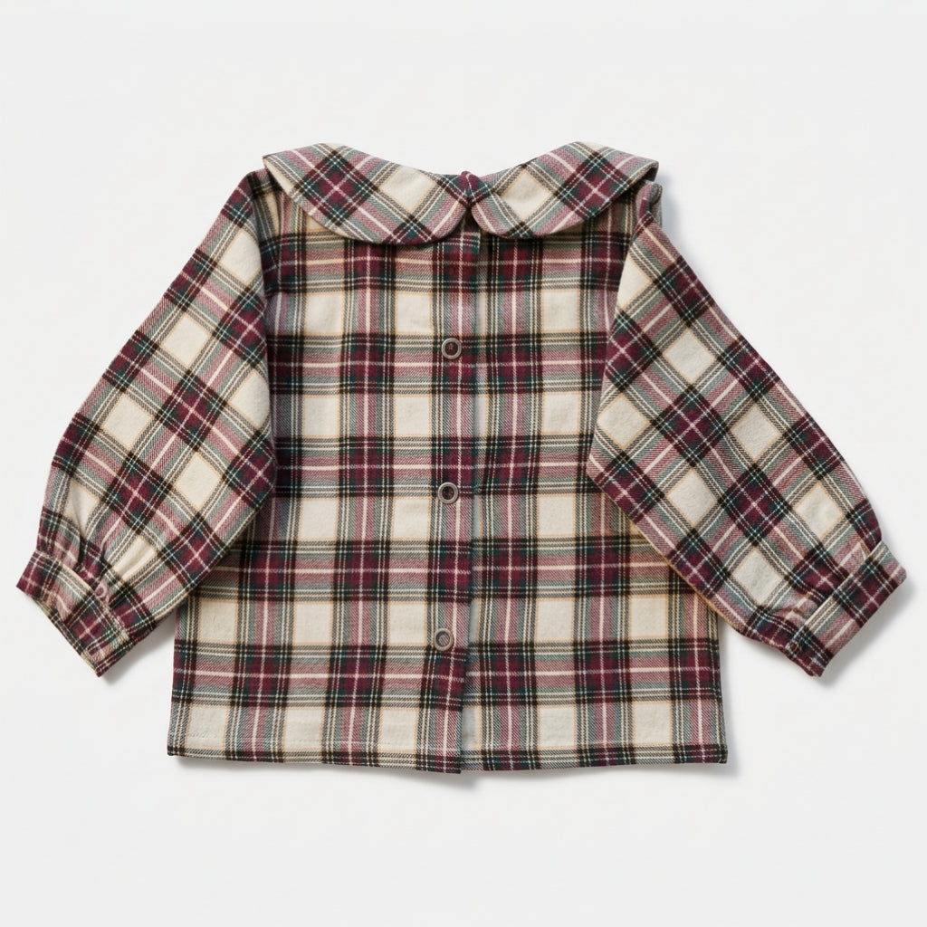 Baby Burgundy & Cream Tartan Shirt