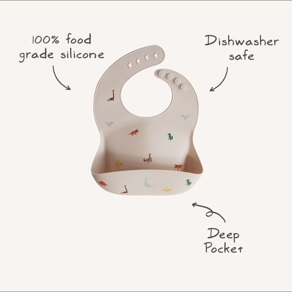 Mushie Silicone Bib White Daisy